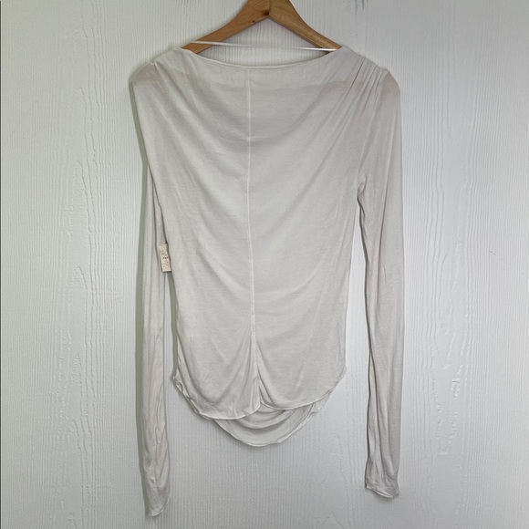Free People - NWT Sea Salt Ribbed Ivory Slouchy Long Sleeve Top Size Small - Picture 13 of 13